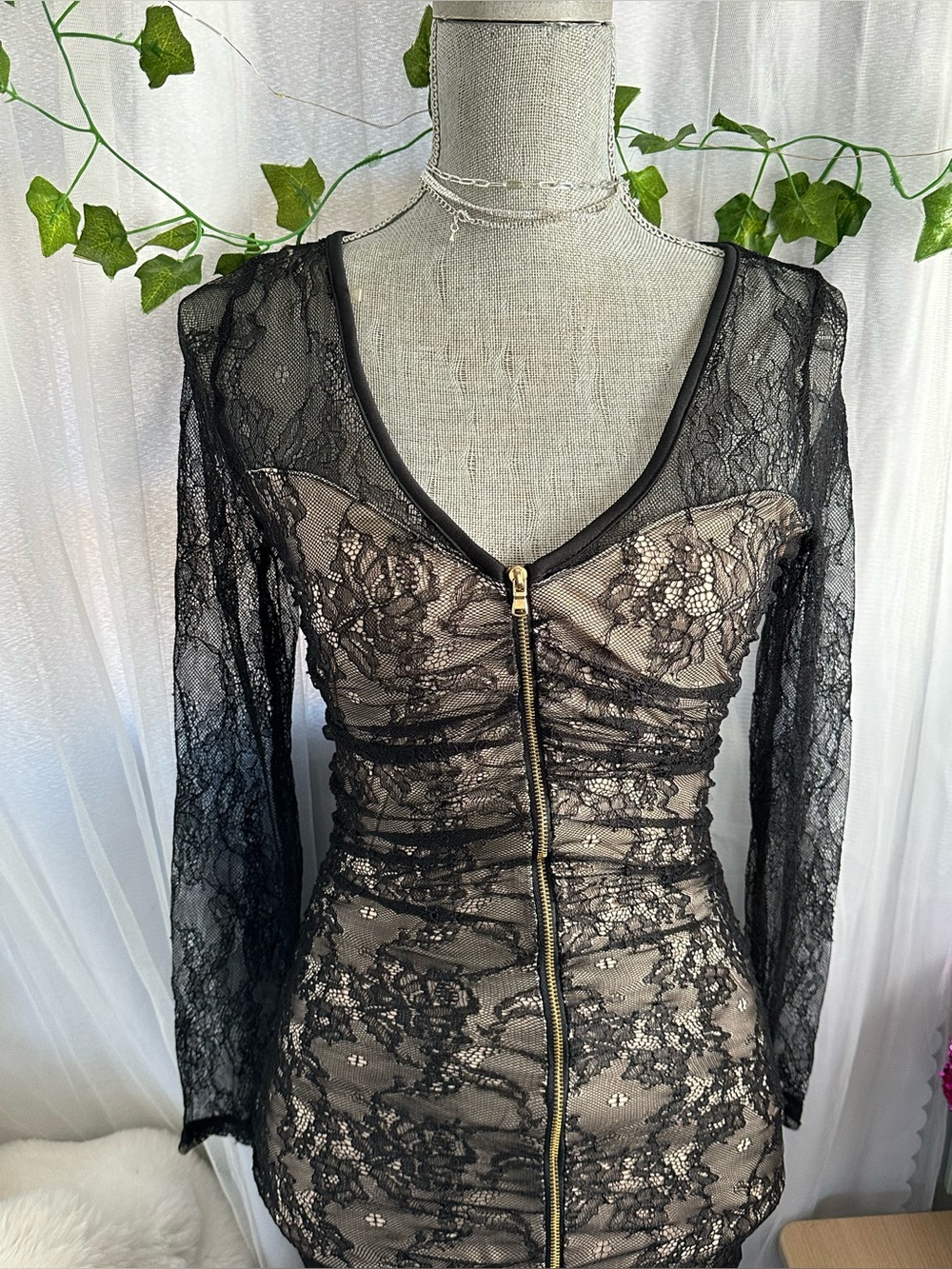 Charlotte Russe Black Floral Lace Top
